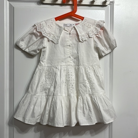 New!Zara Kids Embroidered Poplin Dress - Picture 5 of 12
